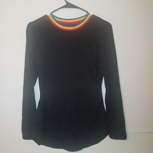 Rue21 Black Rainbow Collared Shirt NWOT M